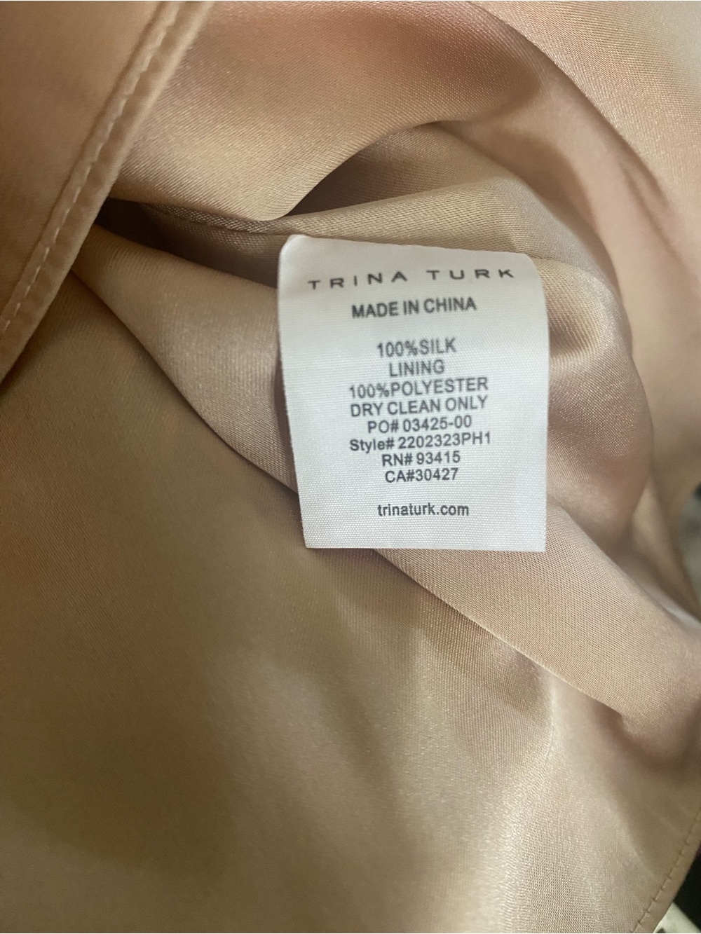 Trina Turk Mahalo Dress 100% Silk Tiered Elastic Waist - Size L - Picture 11 of 11